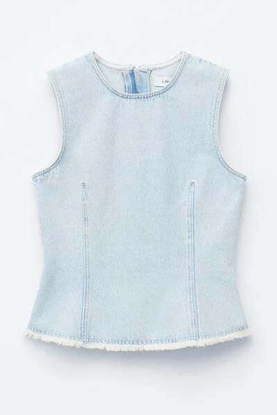 Raw-Edge Denim Top