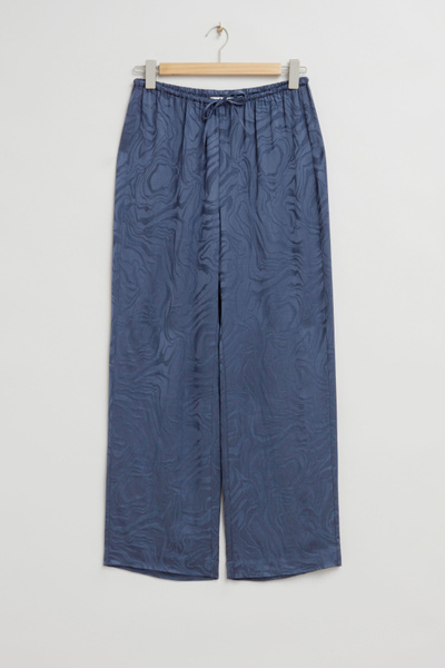 Jacquard Patterned Drawstring Trousers